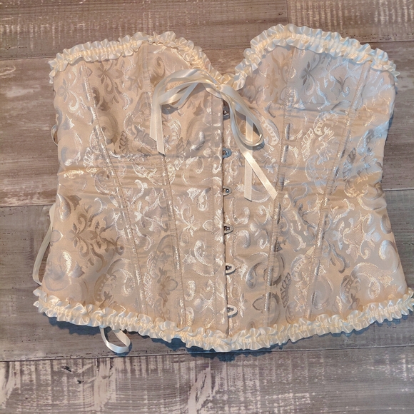 The Unbranded Brand Other - Ivory Bone Corset Jacquard Waist Trimmer XL